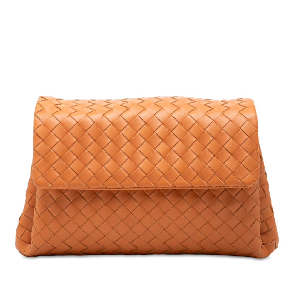 Pre-Loved Bottega Veneta Nappa Intrecciato Flap Clutch